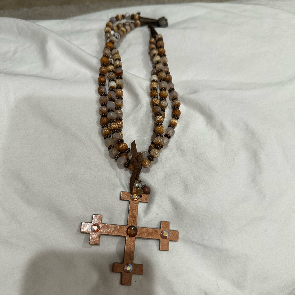 Xoxo Multicolor Beaded Cross Necklace 25$